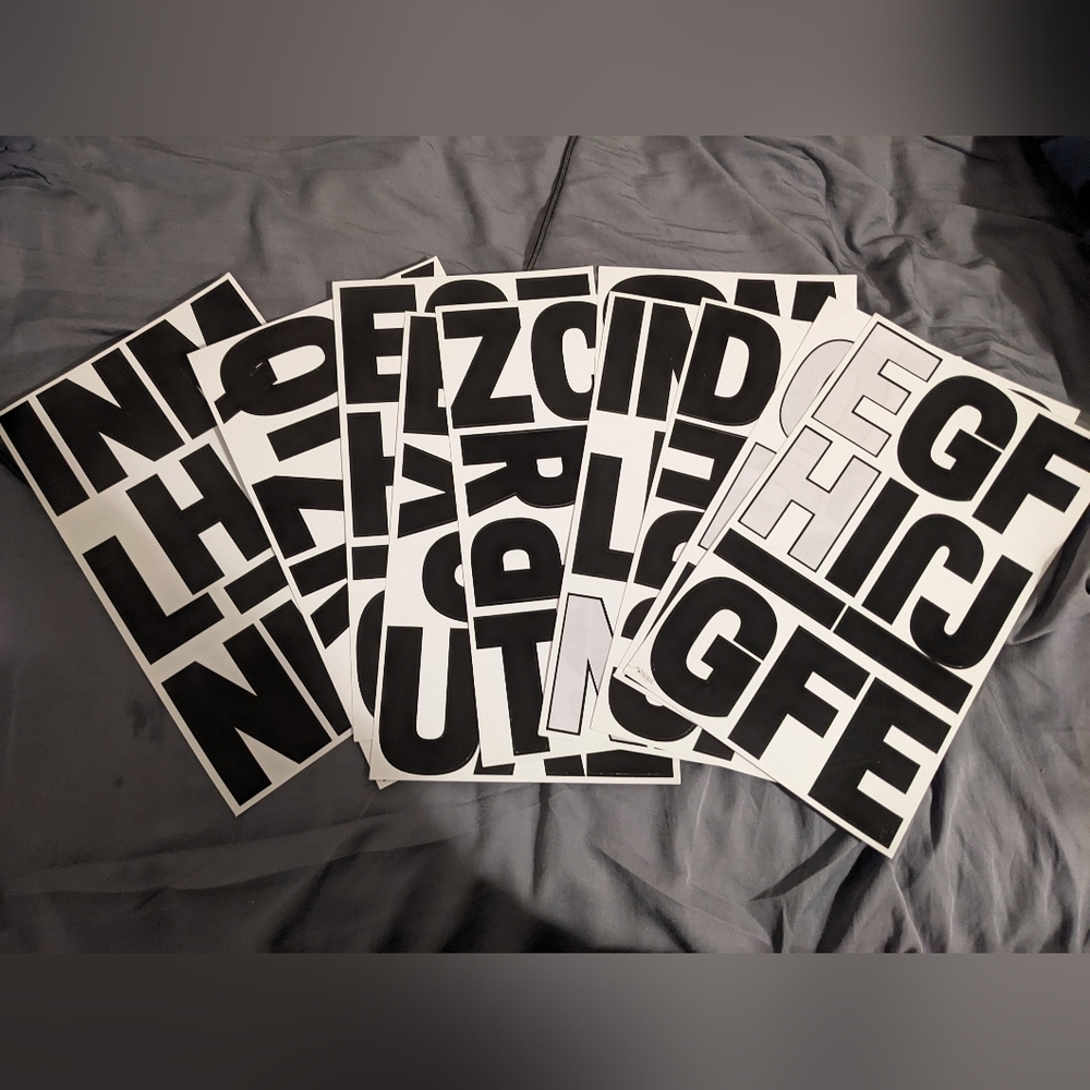 Large Black Alphabet Stickers